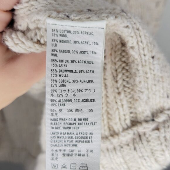 Hollister Y2K Marled Wool Knit Sweater Vest Button Closure Tan Beige Oat L #3346 - Picture 4 of 5